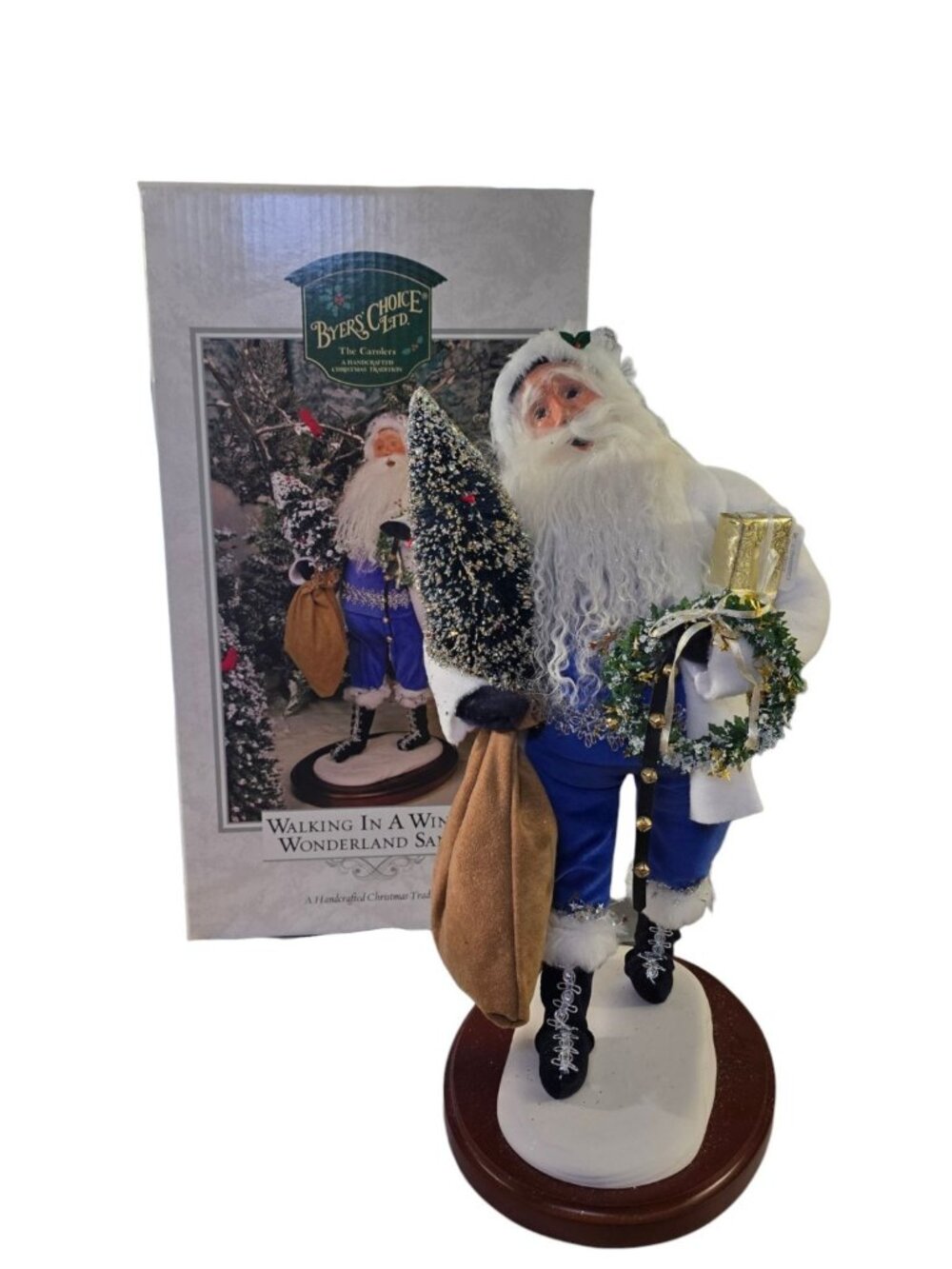 Byers Choice Walking in a Winter Wonderland Christmas Santa Signed Joyce Byers